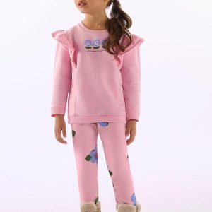 Conjunto Menina Blusão Calça Rosa