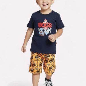 Conjunto Menino Cachorrinho Azul Marinho