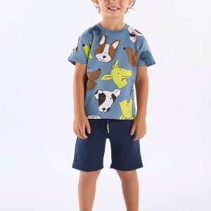 Conjunto Menino Camiseta e Bermuda Azul