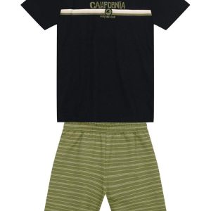 Conjunto Menino com Estampa em Gel Preto