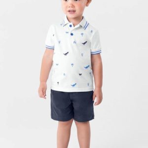 Conjunto Menino com Polo e Bermuda Branco