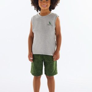 Conjunto Menino com Regata e Bermuda Cinza