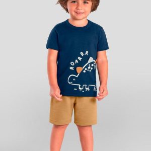 Conjunto Menino de Dinossauro Interativo Azul