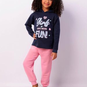 Conjunto Moletom Infantil com Capuz Marinho