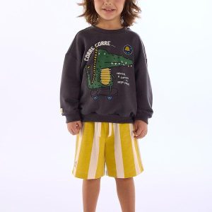 Conjunto Pega-Pega Blusão Bermuda Cinza