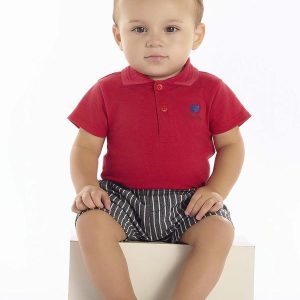 Conjunto Piquet com Elastano Vermelho