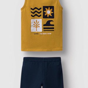 Conjunto The Best View Menino Amarelo Mostarda
