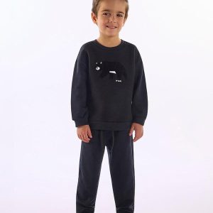 Conjunto Urso Moletom Matelassê Preto