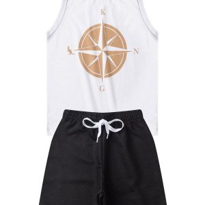 Conjunto Verão Regata Bússola Kangulu Branco