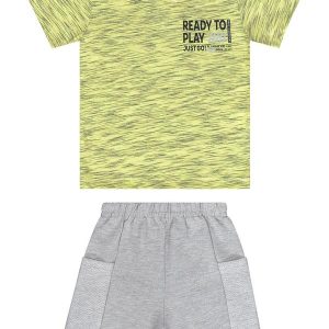 Conjunto com Camiseta e Bermuda Amarelo