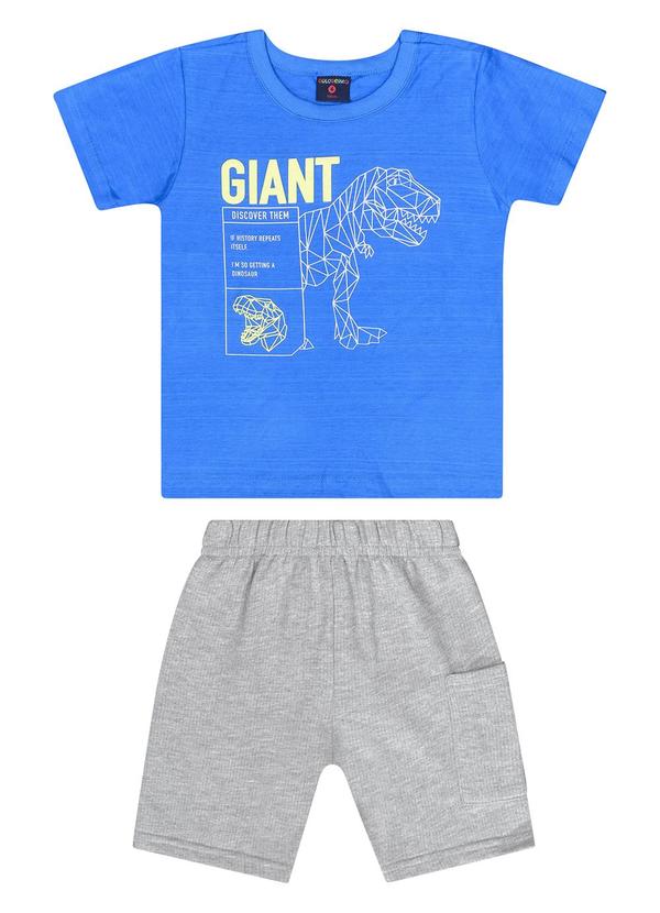Conjunto com Camiseta e Bermuda Azul