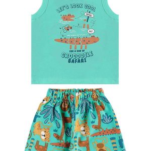 Conjunto com Regata e Bermuda Verde
