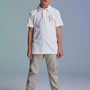 Conjunto de Estampa Quadriculada Off White