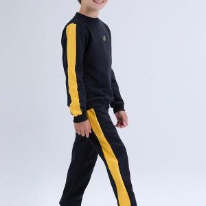 Conjunto de Moletom Faixas Laterais Preto
