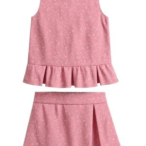 Conjunto em Cotton com Glitter Rosa
