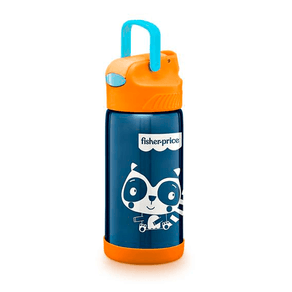 Copo Térmico Aço Inox Fisher Price Hot Cold Azul Candy Cane