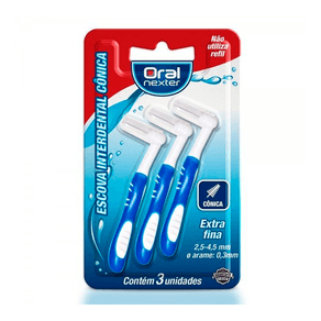 Escova Interdental Cônica Oral Nexter Extra Fina 3 Unidades