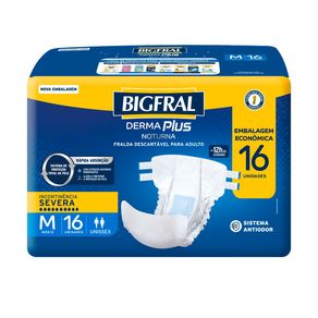 Fralda Descartável Bigfral Derma Plus Noturna M Embalagem Econômica 16 Unidades