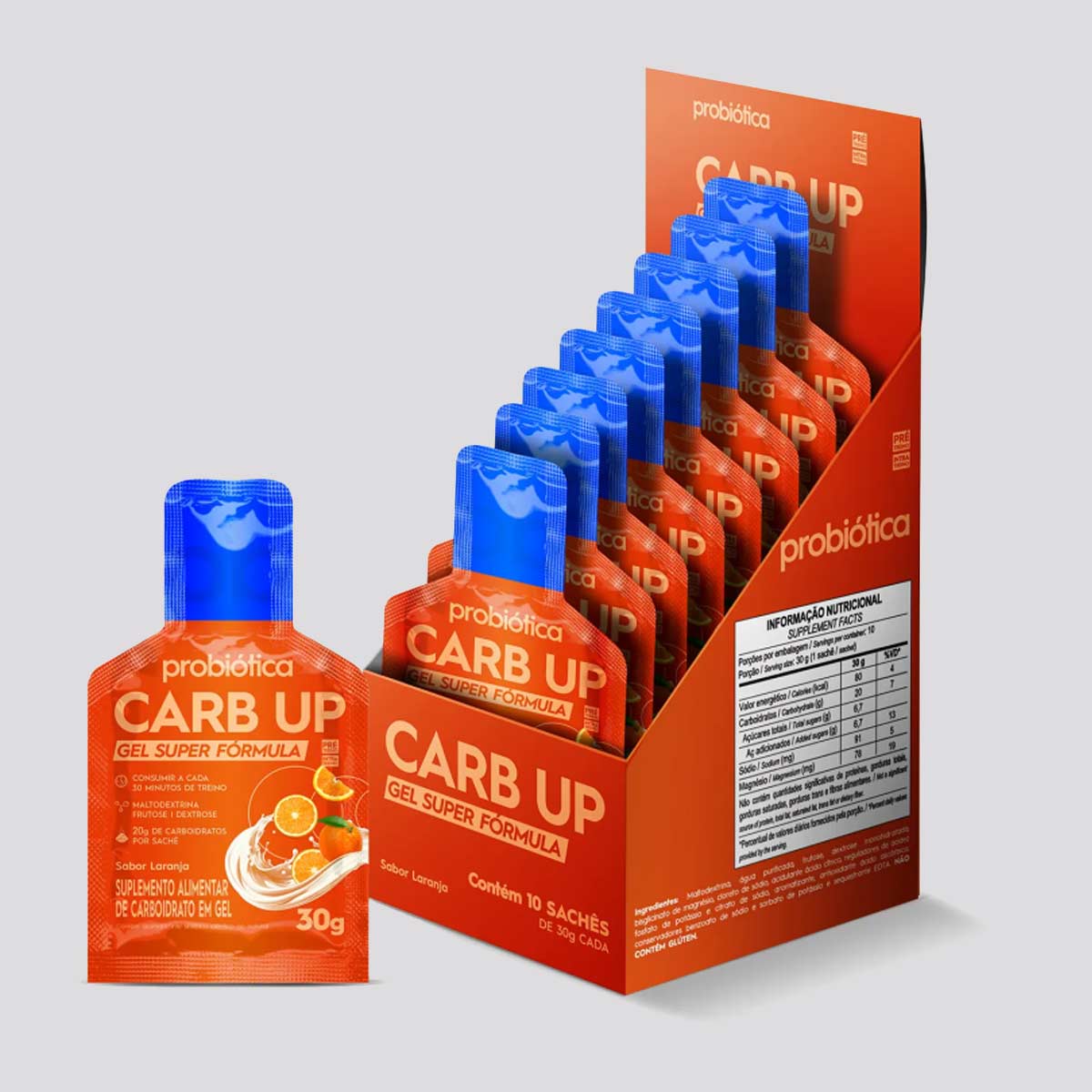 Gel Carbo Probiótica Carb Up Super Fórmula 10 Sachês de 30g