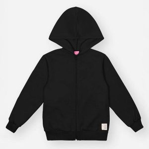 Jaqueta Felpada Infantil Menina Preto