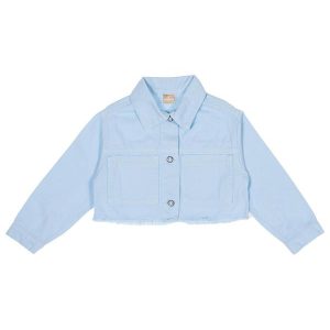 Jaqueta Infantil Menina Sarja Azul