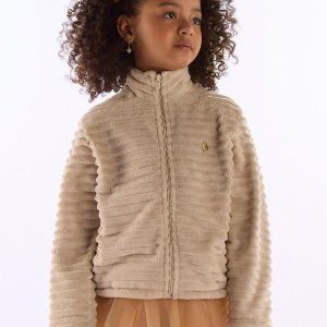 Jaqueta Infantil em Pelo Sintético Bege