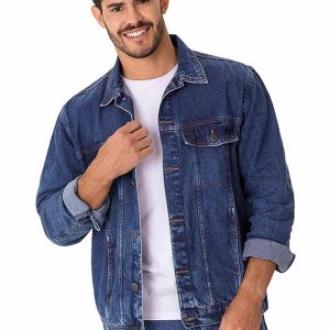 Jaqueta Jeans Tradicional Azul Escuro
