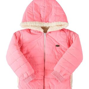 Jaqueta Menina Puffer Menina Matelassê Rosa