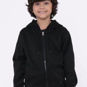 Jaqueta Moletom Infantil com Capuz Preto