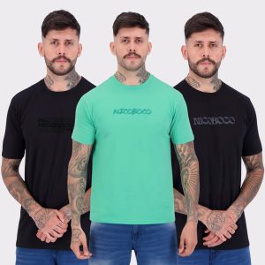 Kit 03 Camisetas Nicoboco Basic Preta e Verde