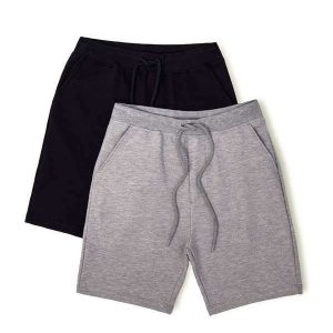 Kit 2 Bermudas Masculinas em Moletom Preto