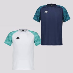 Kit 2 Camisas Kappa Raglany Juvenil Marinho e Branca