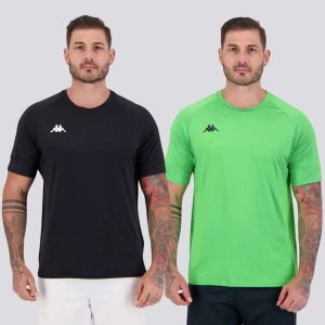 Kit 2 Camisetas Kappa Benji Preta e Verde