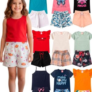 Kit 2 Conjuntos Sortidos Menina Multicores