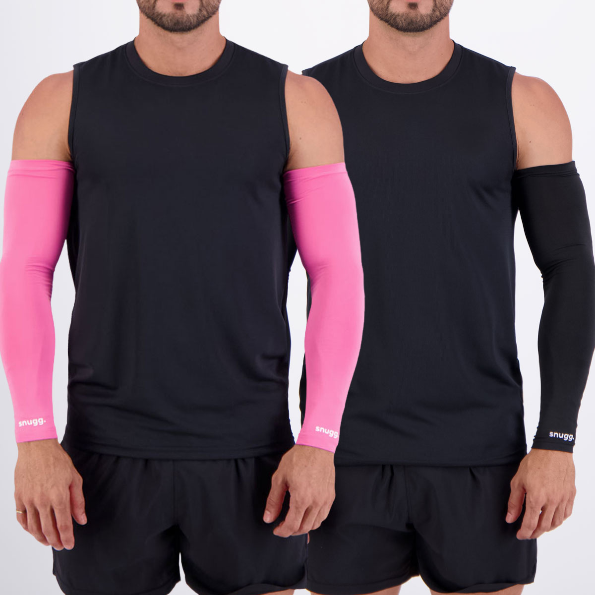 Kit 2 Manguitos Snugg UV50+ Longo Preto e Rosa
