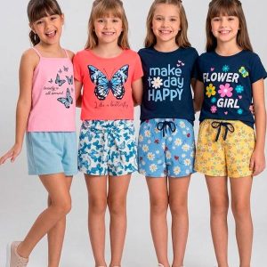 Kit 4 Conjuntos Sortidos Menina Multicores