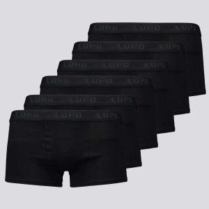 Kit 6 Cuecas Sunga Lupo Algodão Com Elastano Preta
