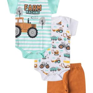 Kit Body Infantil Curto 3 Peças Amarelo