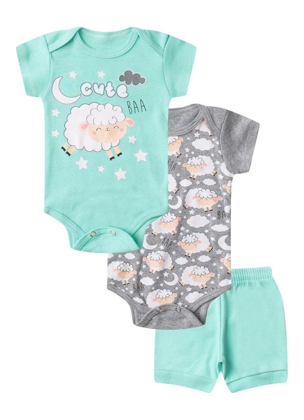 Kit Body Infantil Curto 3 Peças Verde