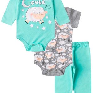 Kit Body Infantil Longo 3 Peças Kappes Verde
