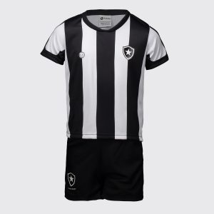 Kit Infantil Botafogo Baby com Bordado Branco e Preto