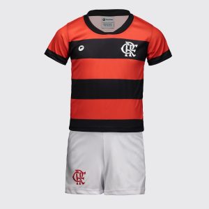 Kit Infantil Flamengo Baby com Bordado Vermelho