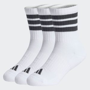 Kit Meia Adidas Crew 3 Pares Infantil Branca