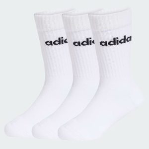 Kit Meia Adidas Linear CRW 3 Pares Infantil Branca