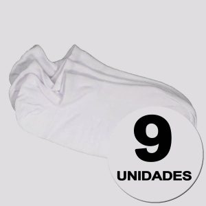 Kit Meia Selene Sapatilha 9 Pares Branca e Bege