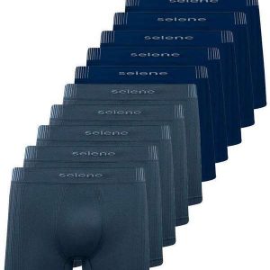 Kit com 10 Cuecas Boxer Selene 11070-002/003/440 Chumbo-Marinho