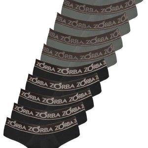 Kit com 10 Cuecas Slip Zorba 716 Preto-Chumbo
