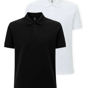 Kit com 2 Camisetas Polo Masculina Hering N3a7 Preto-Branco