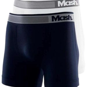 Kit com 2 Cuecas Boxer Mash 710.01 Marinho-Branco
