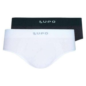 Kit com 2 Cuecas Slip Lupo 681-001 Grafite-Branco